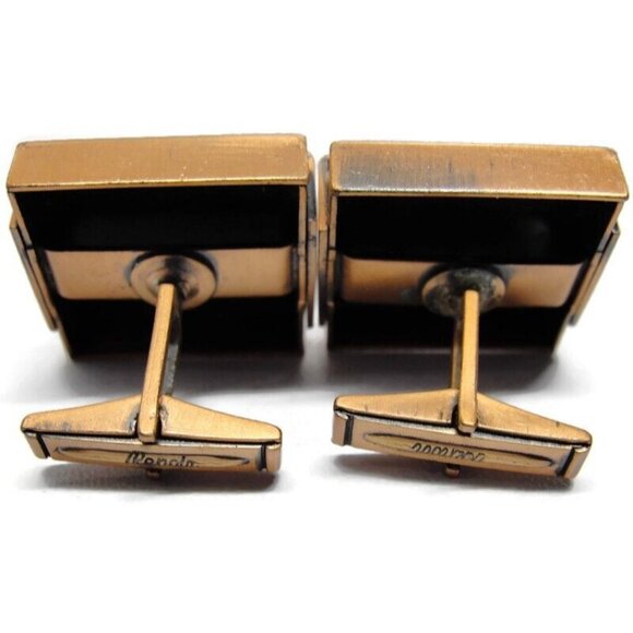 Vintage Renoir Copper Modernist Square Cufflinks Shirt Accessories Wedding - Picture 6 of 12